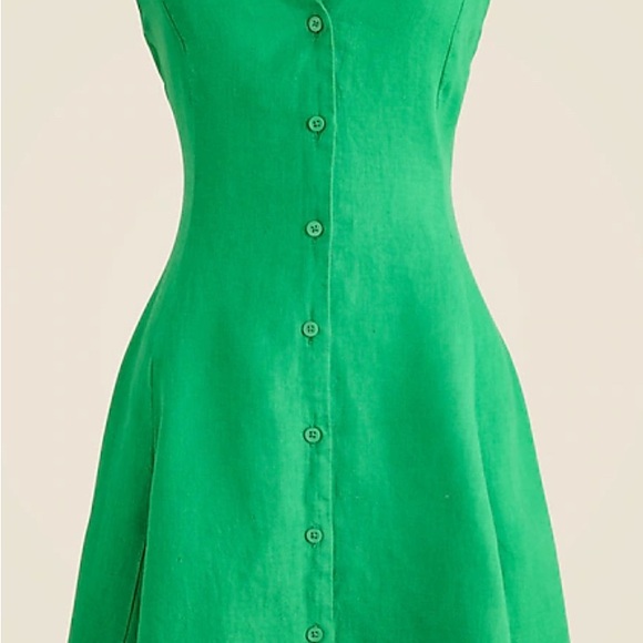 J. Crew Vibrant Green Button-Front Midi Dress - Picture 3 of 12